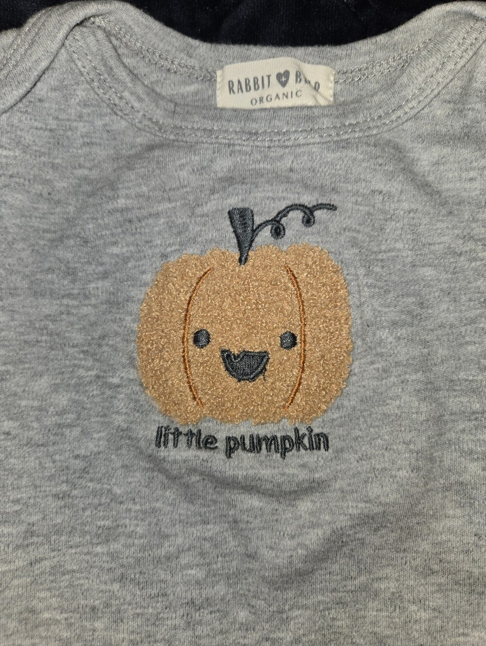 Rabbit + Bear Organic Cotton Little Pumpkin Long-Sleeve Baby Onesie